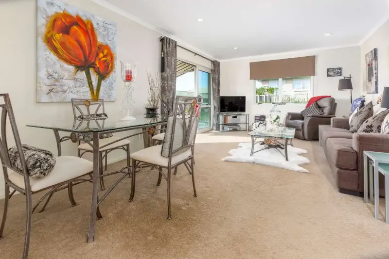 Open-plan dining and living area